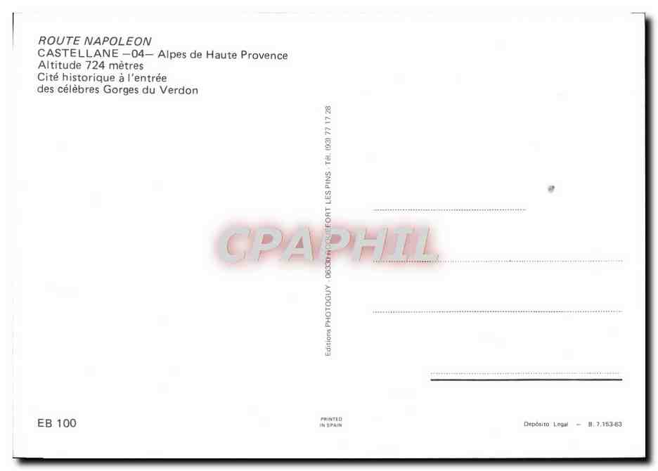 Castellane — Alpes de Haute Provence — Editions Photography — Rückseite