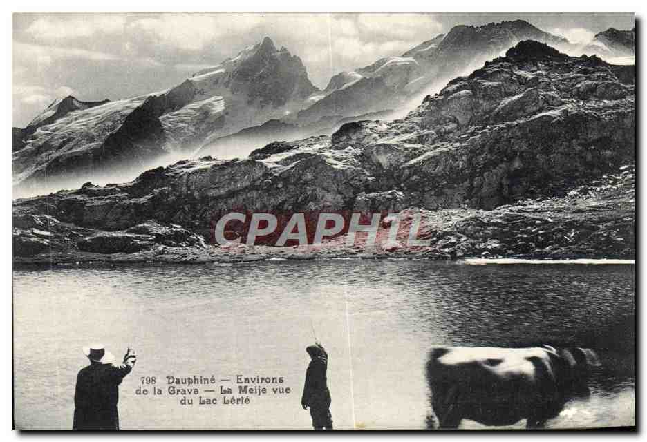 Dauphiné — Environs de la Grave — La Meije vue du lac Bérié