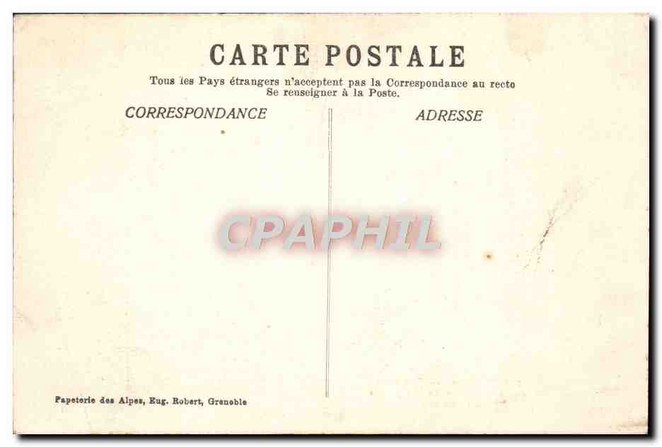 Environs de la Grave — La Meije vue du lac Lérié — Papeterie des Alpes, Eug. Robert, Grenoble — Reverso