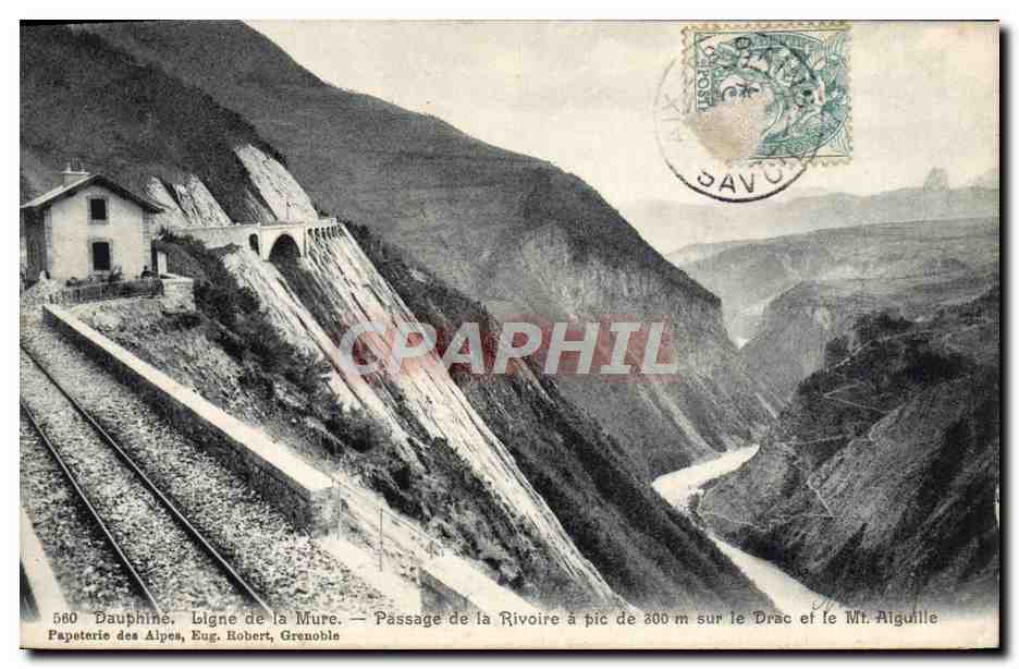 CPA Dauphine Ligne de la Mure Passage de la Rivoire a Pic sur le Drac et le Mt Aiguille
