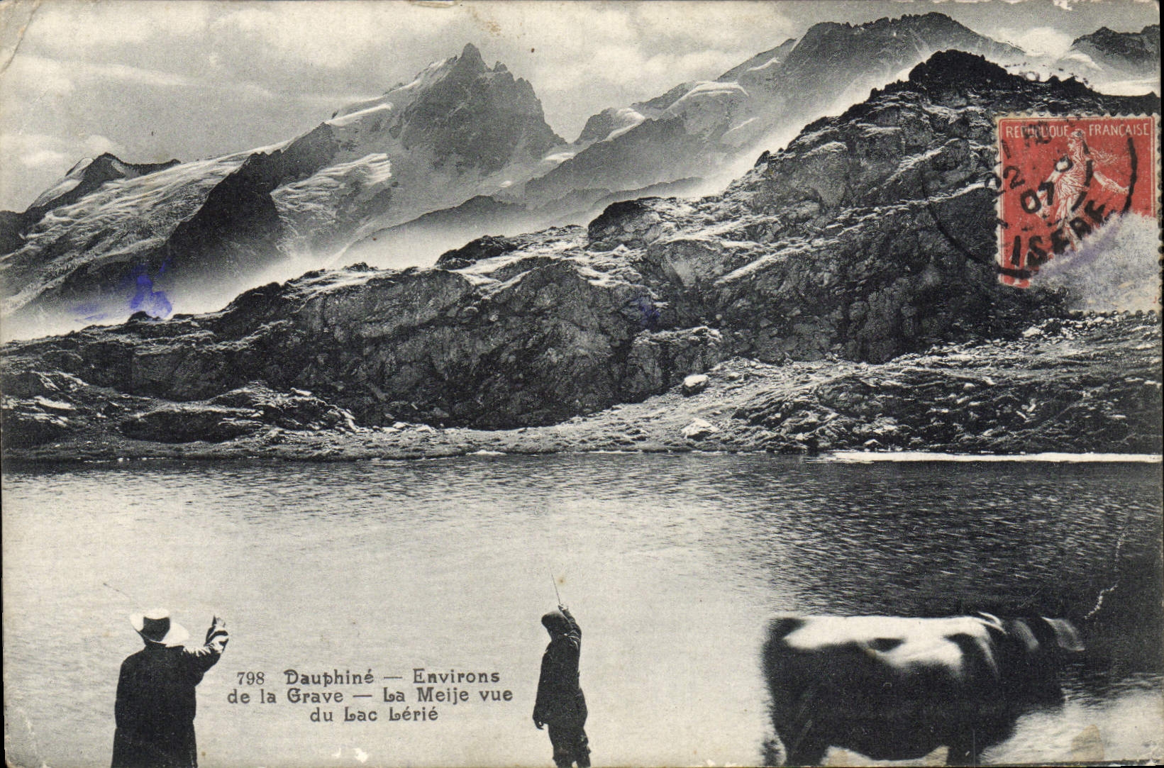 CPA Environs de la Grave La Meije vue du lac Lerie Vache