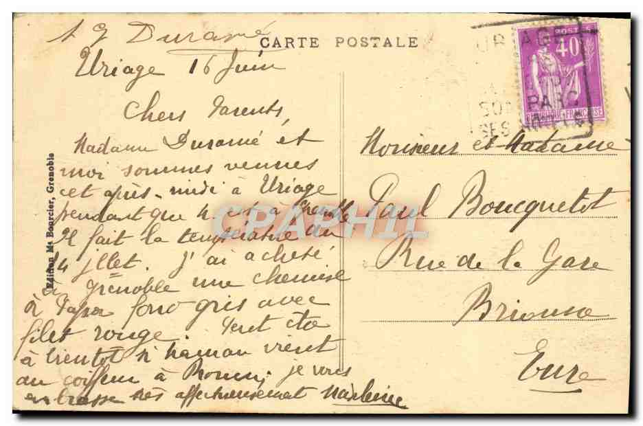 Uriage-les-Bains — Casino, Établissement Thermal et le Grand Hôtel — Dauphiné, n°654 — Reverso