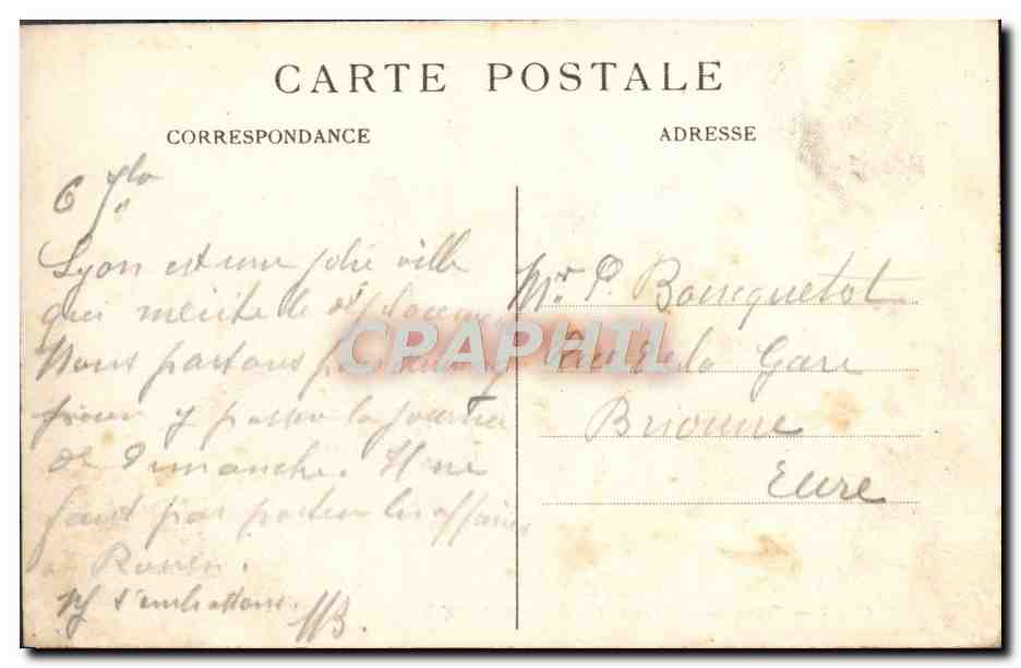 LYON — Place des Jacobins et Rue Centrale — E.R. — Verso