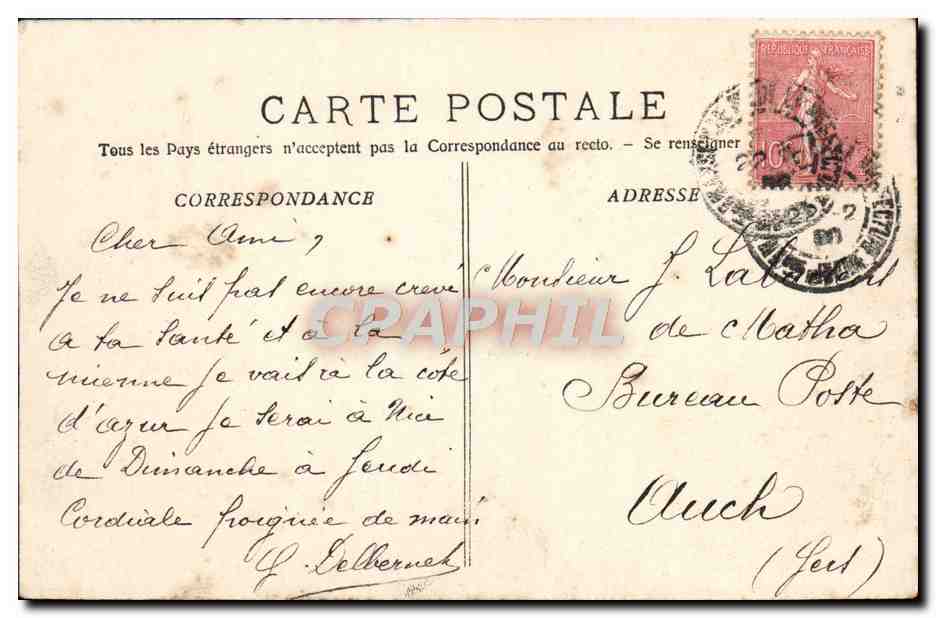 CPA Marseille ND De la Garde — Rückseite