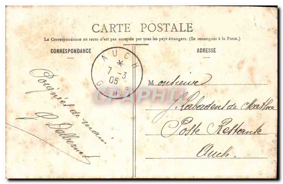 CPA Chambery La Fontaine des Elephants  — Rückseite