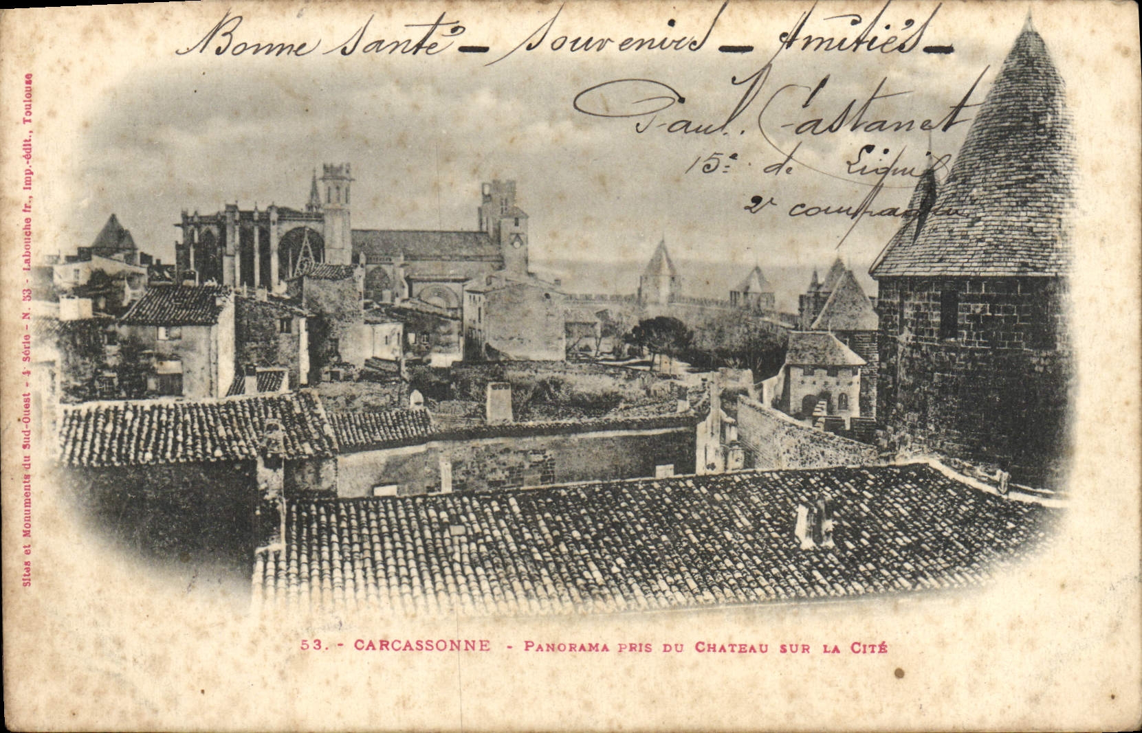 CPA Carcassonne Panorama Pris Du Chateau sur la Cite 