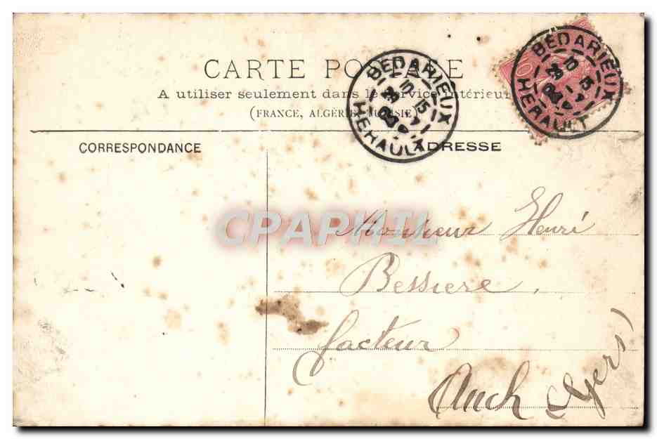 CPA Lamalou le Haut La Piscine Romaine — Rückseite