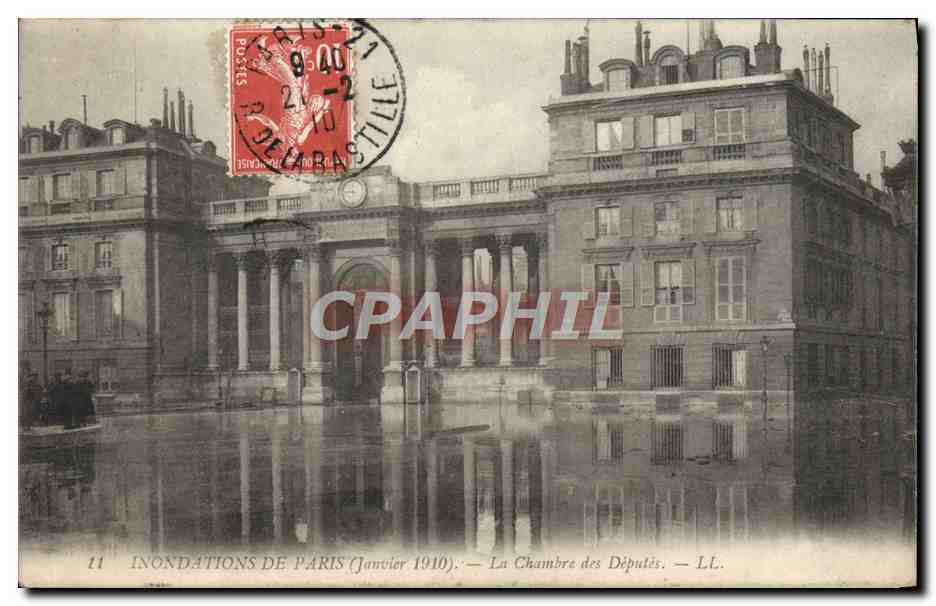 CPA Inondations de Paris Janvier 1910 La chambre des deputes