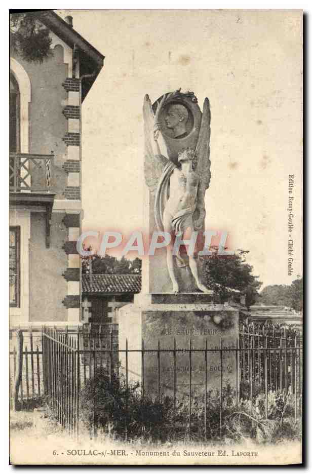 CPA Soulac Sur Mer Monument du sauveteur Ed laporte 