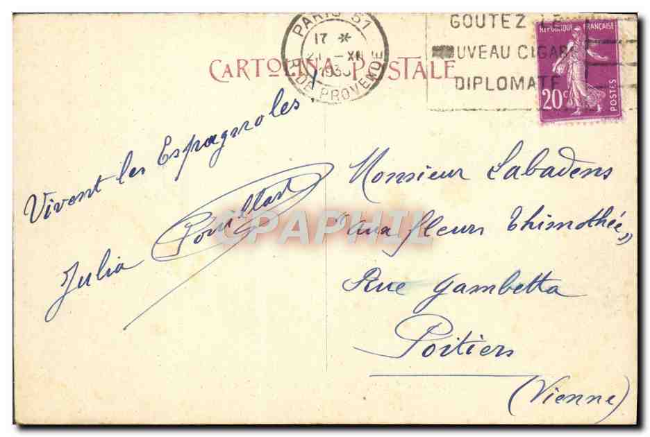 CPA Roma Anfiteatro Flavio Colosseo — Rückseite