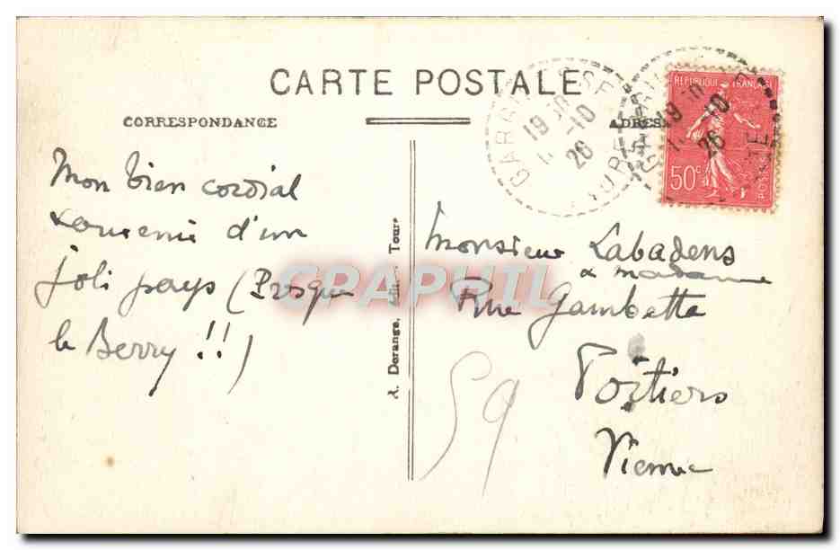 CPA Gargilesse Boucle de la Creuse et le Moulin de la Prune — Rückseite