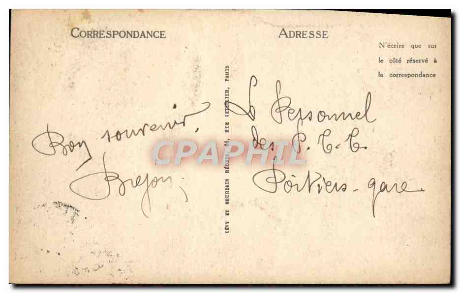 CPA Biarritz Le Rocher du Basta — Verso