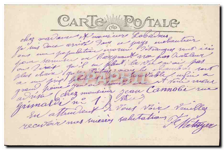 CPA Nice Le Palais de la Jetee et la Promenade des Anglais — Rückseite