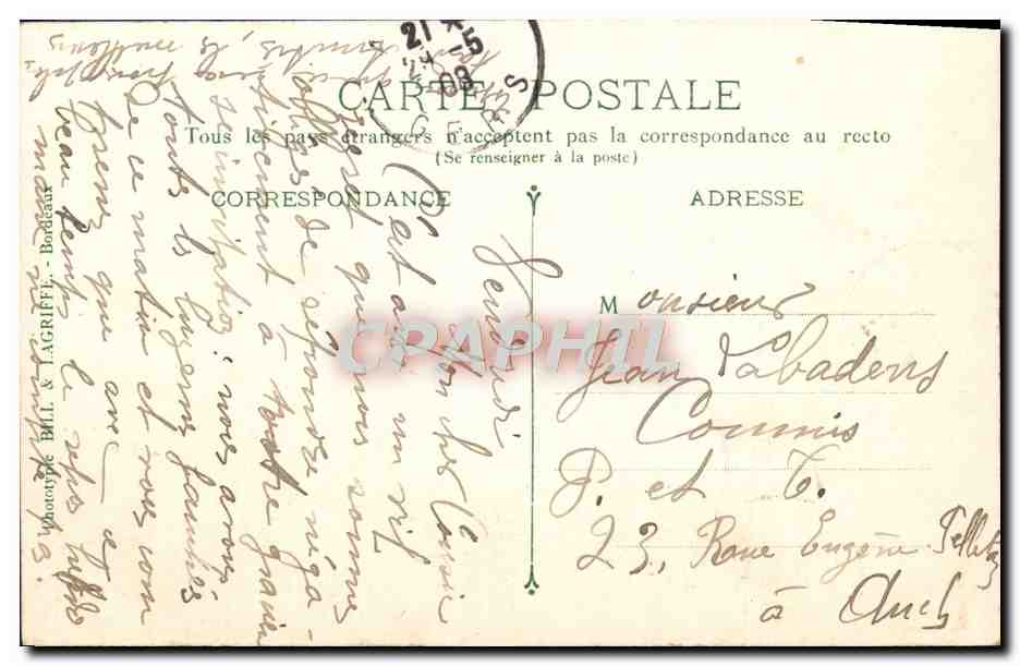 Bordeaux — Le Palais de Justice — B.L. — Verso
