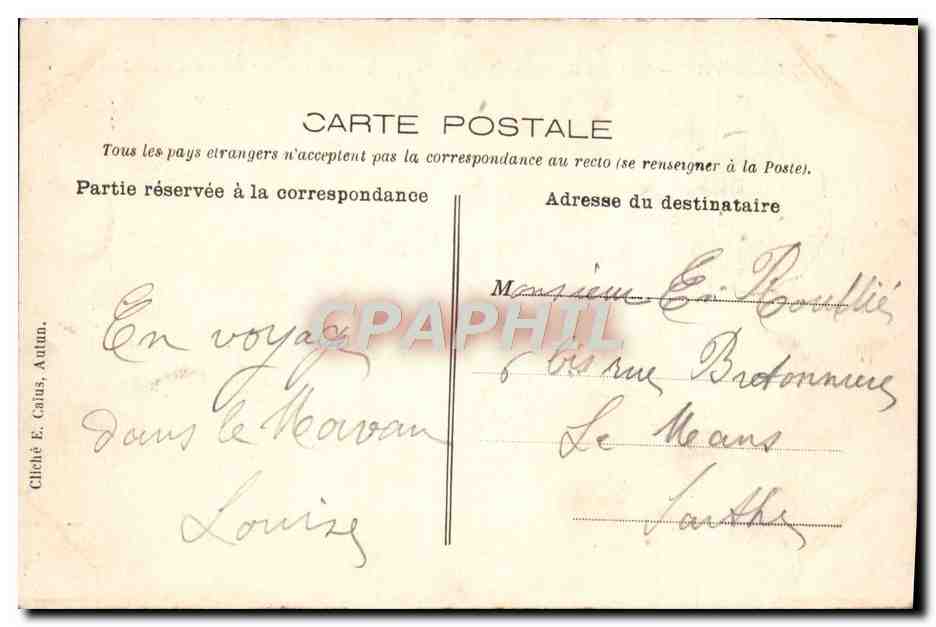 CPA En Morvan Lac des Settons Vue Generale des constructions de l'Etat — Rückseite