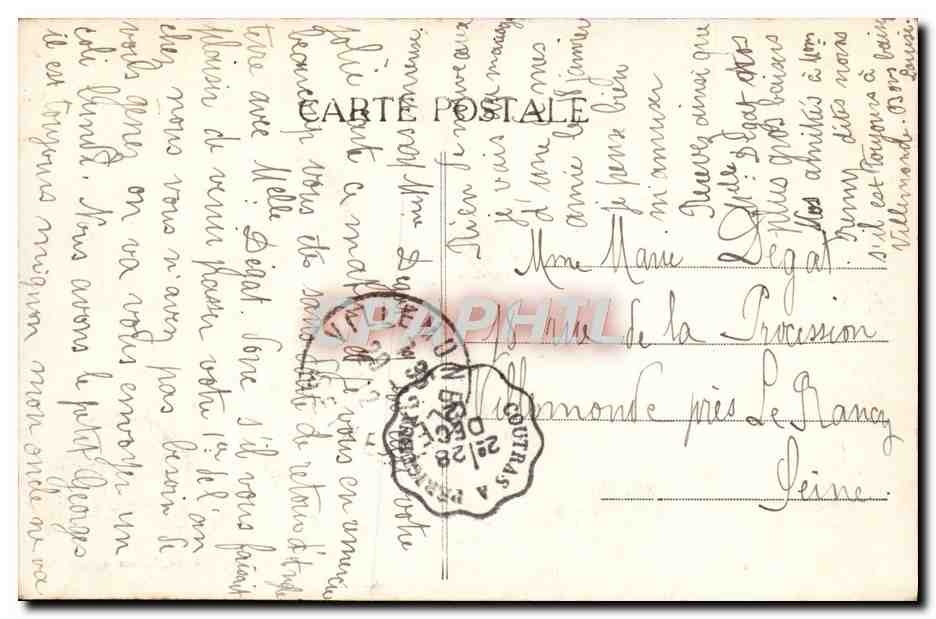 CPA Saint Laurent des Hommes Les Bords de l'Isle au pont Route de Benevent  — Back