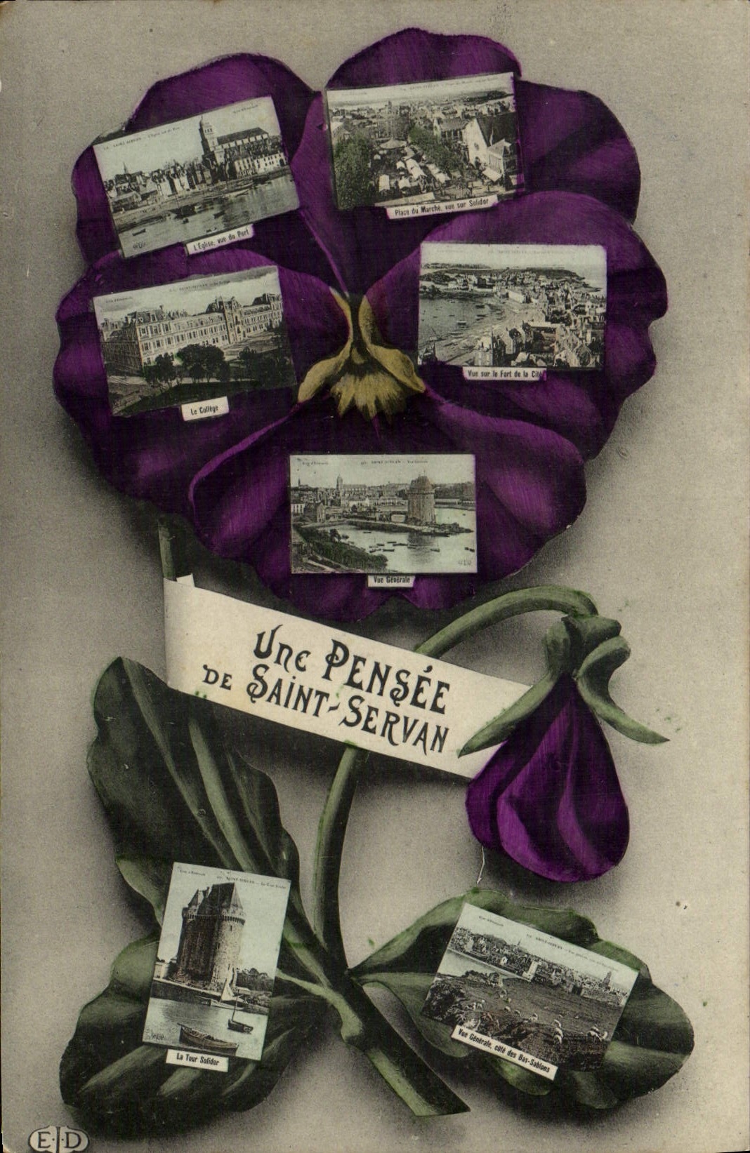 Saint-Servan — Une Pensée — Édition E.D. - Anverso