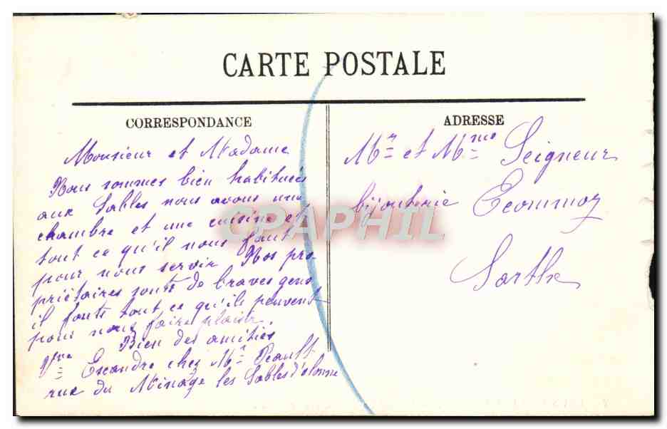 CPA Les Sables D'Olonne Le Port Vu de la Chaume Bateaux — Rückseite