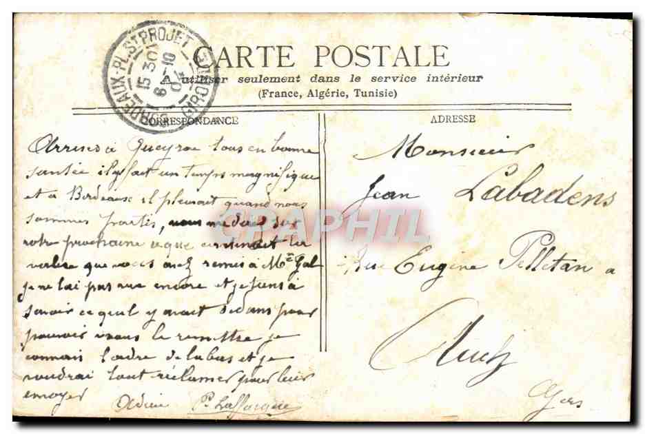 CPA Bordeaux Vue Generale — Verso