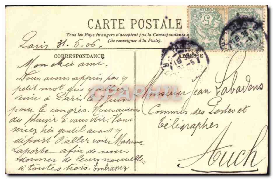 CPA Paris La Gare du Nord — Rückseite