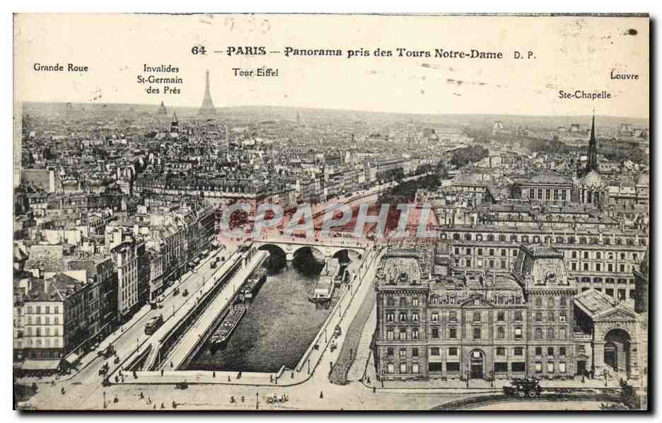 CPA Paris Panorama Pris des Tours Notre Dame