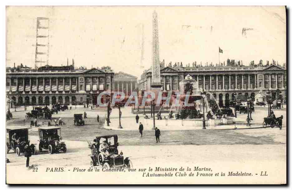 CPA Paris Place de la Concorde vue sur le Ministere de la Marine