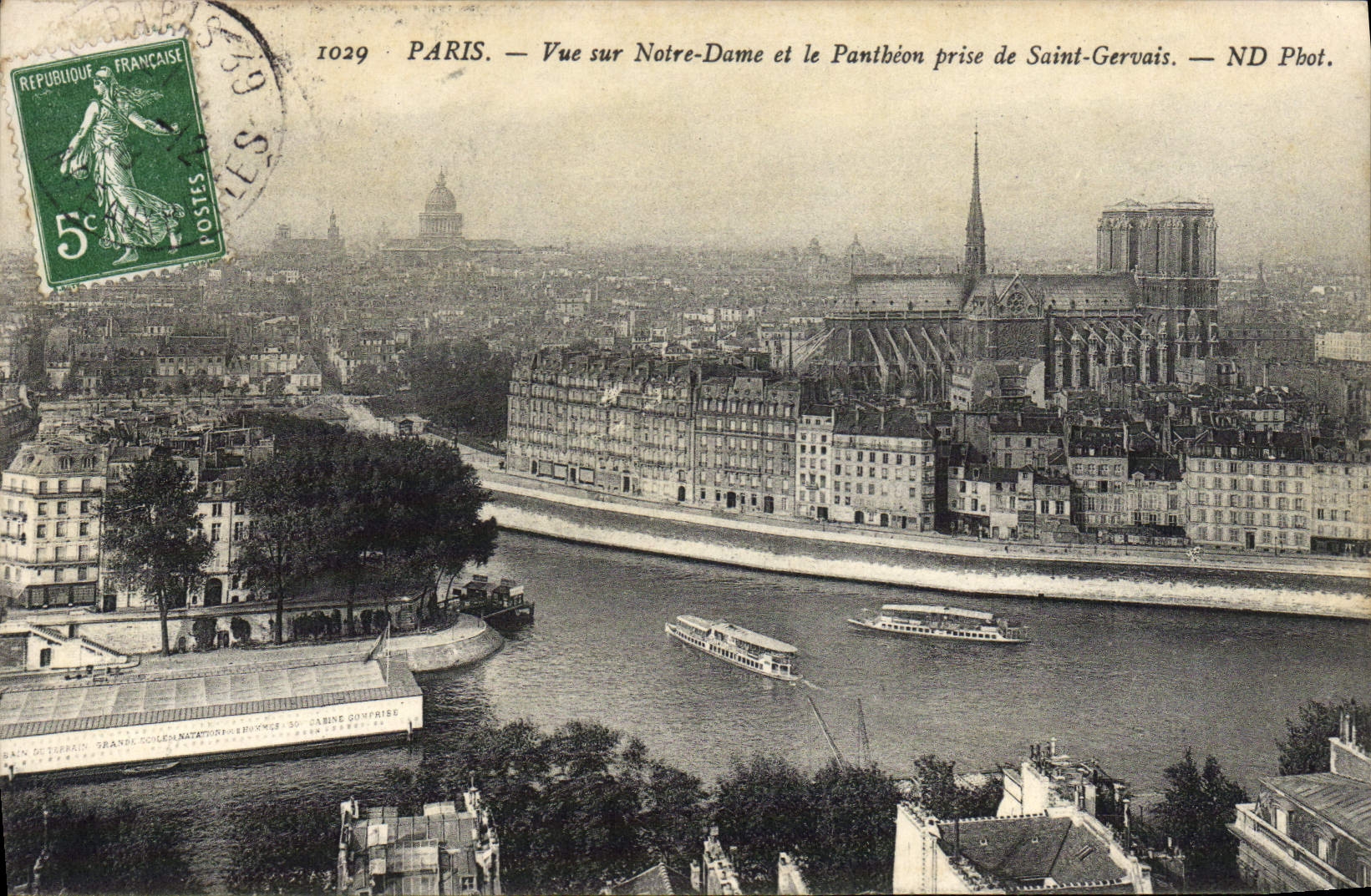 CPA Paris Vue Sur Notre Dame et le Pantheon Prise de Saint Gervais 