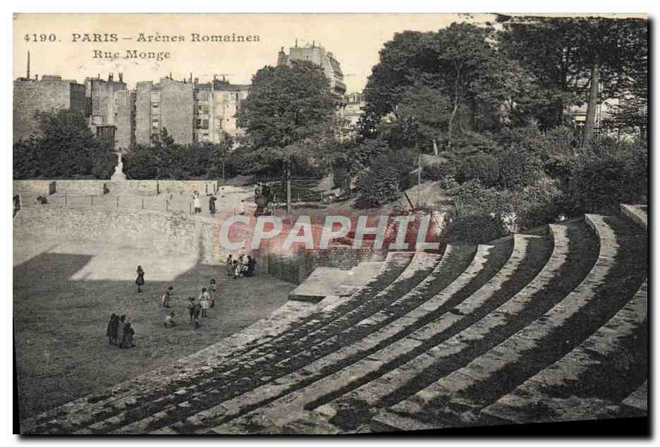 CPA Paris Arenes Romaines Rue Monge
