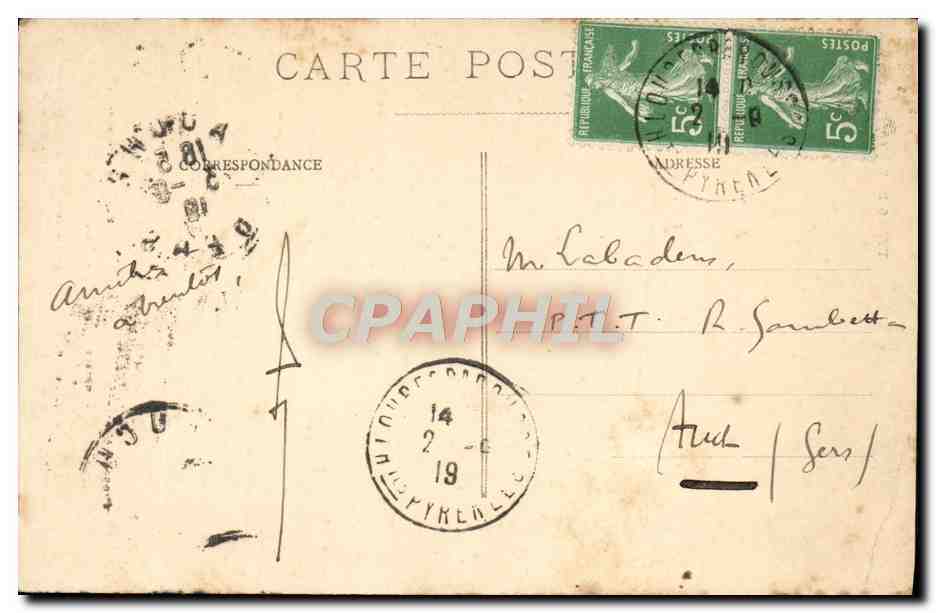CPA Types des Pyrenees Folklore — Verso