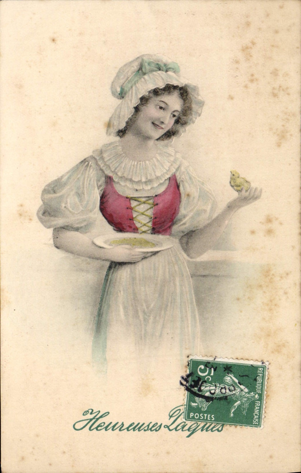 Jeune femme en costume traditionnel — Heureuses Lagues — éditeur inconnu, série 55