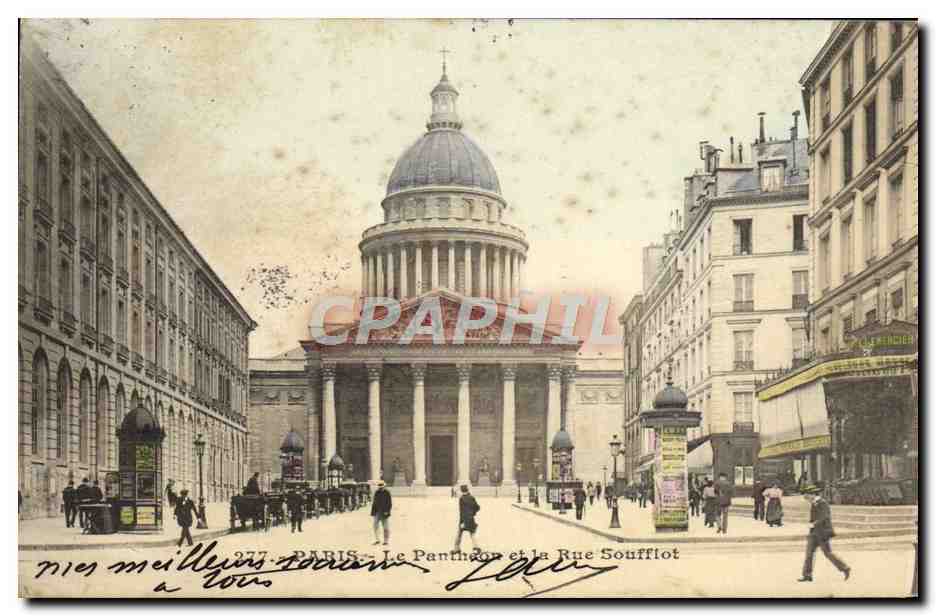 CPA Paris Le Pantheon et la Rue Soufflot
