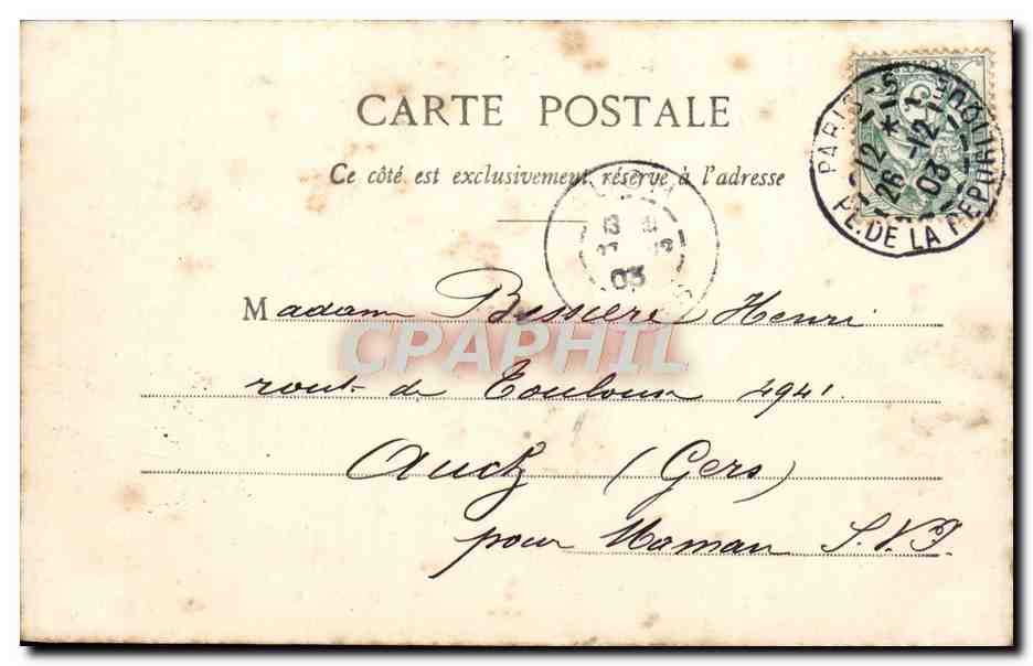 CPA Paris Le Pantheon et la Rue Soufflot — Rückseite