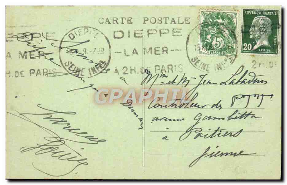 CPA Dieppe Le Casino Vu de la Mer — Rückseite
