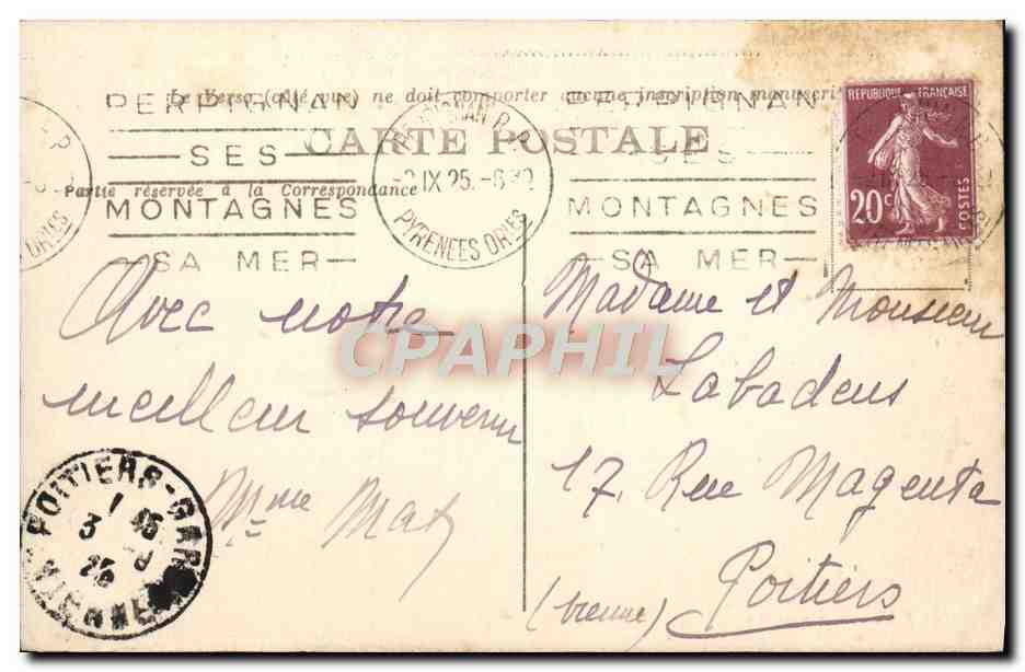 CPA La Cote Vermeille Canet Plage  — Rückseite