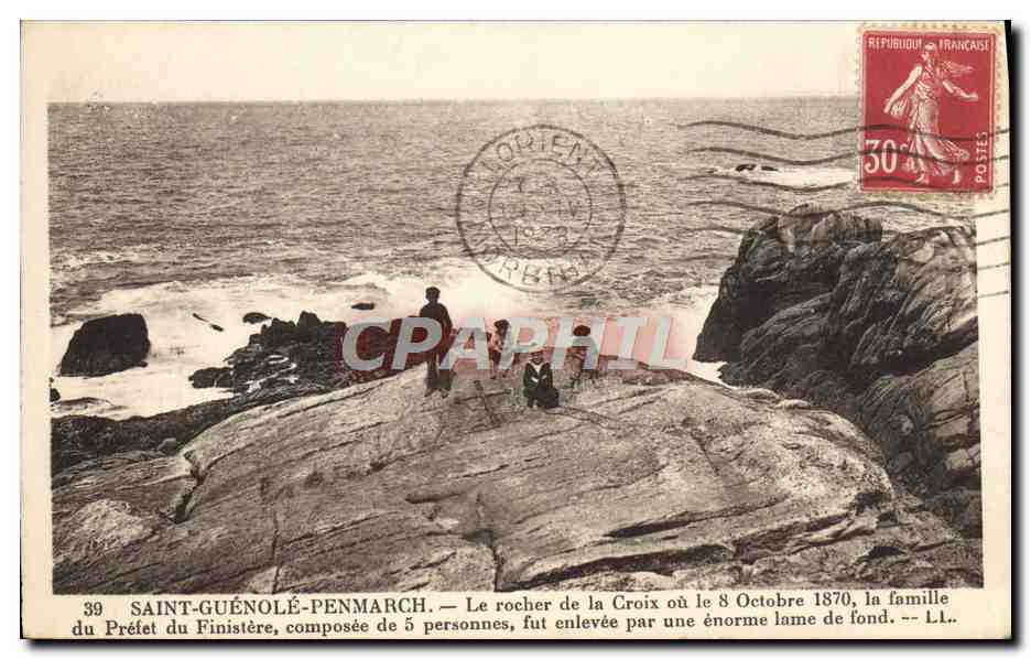CPA Saint Guenole Penmarch Le Rocher de la Croix 