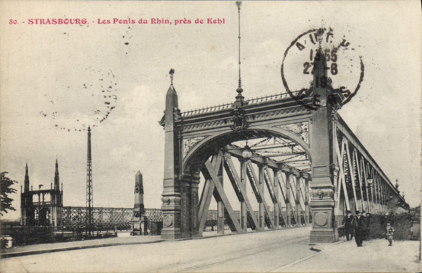 CPA Strasbourg Les Ponts du Rhin Pres de Kehl