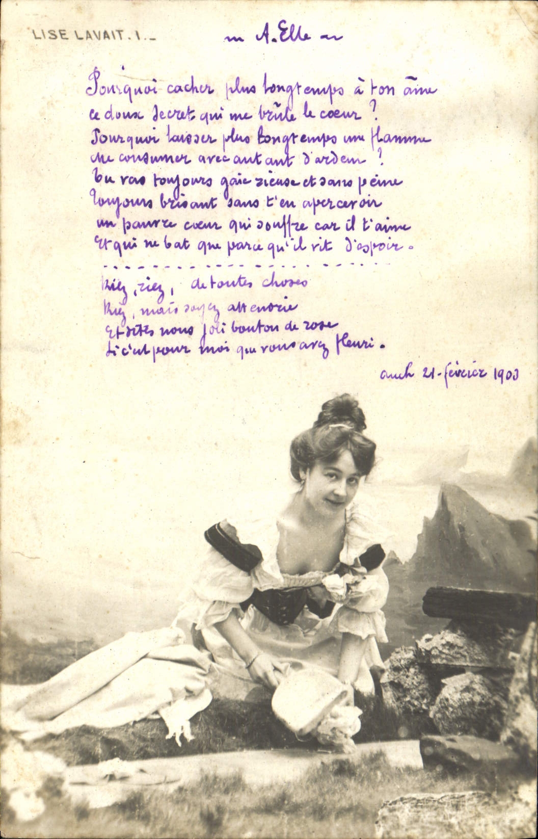 CPA Fantaisie Femme Lise lavait