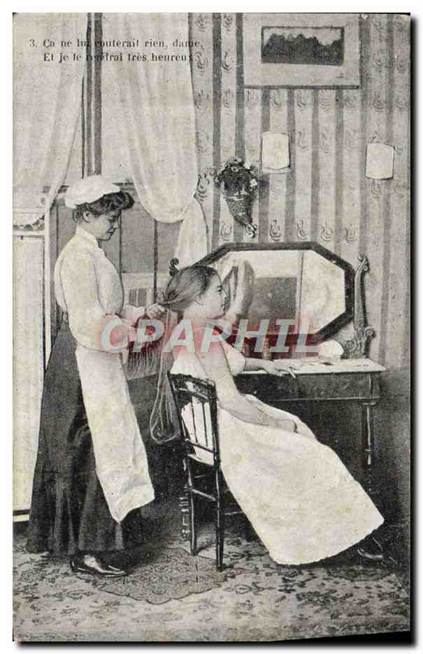 Coiffeuse et cliente — scène intérieure — éditeur non visible