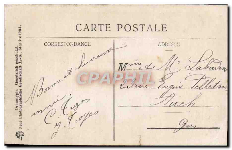 CPA Bonne Annee Femme Enfants — Rückseite