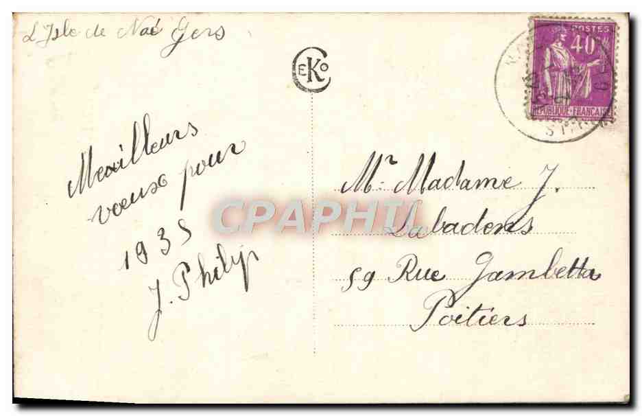 CPA Fantaisie Fleurs — Rückseite