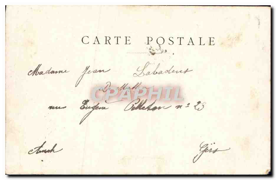 Louise Andrée — Portret van de danseres — Antieke ansichtkaart uitgegeven door C. C. C. in Parijs — Achterkant