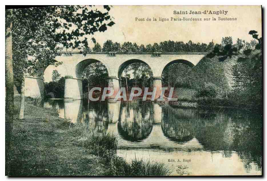 Saint-Jean-d'Angély — Pont de la ligne Paris-Bordeaux sur la Boutonne — Edit. A. Rogé