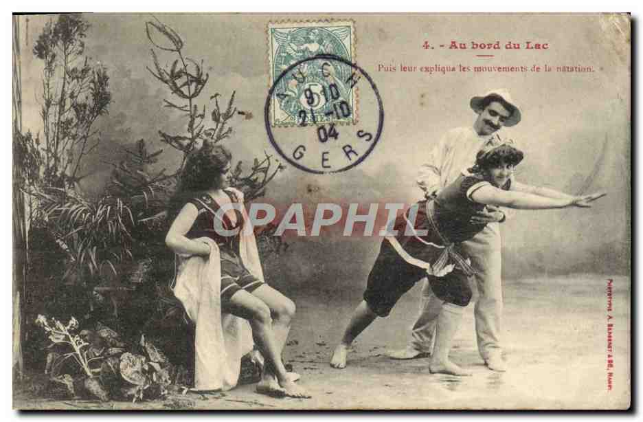 CPA Au bord du lac Femme
