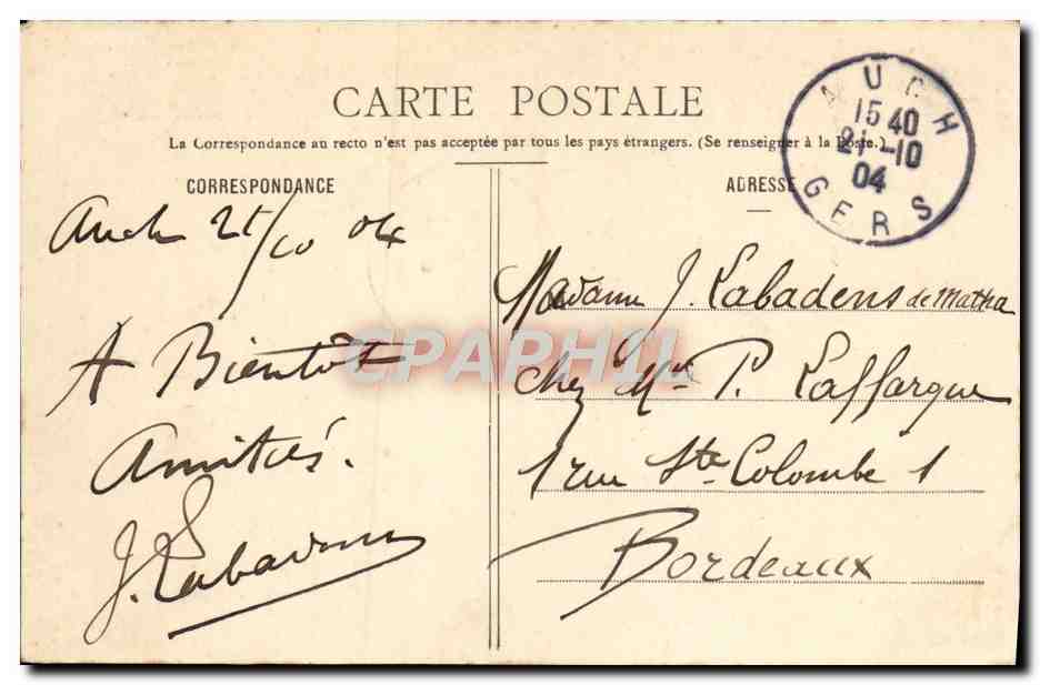 Am Rand des Léa — Strandbild mit Fotografen und zwei Frauen — Verlag A. Bousser 282, Nîmes — Rückseite