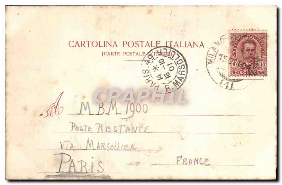 CPA Milano Il Cenacolo Leonardo da Vinci — Verso