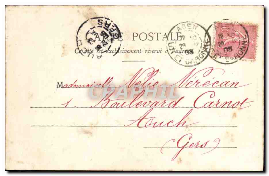 Collection de cartes postales — Bergeret — A. Gaboriaud — Verso