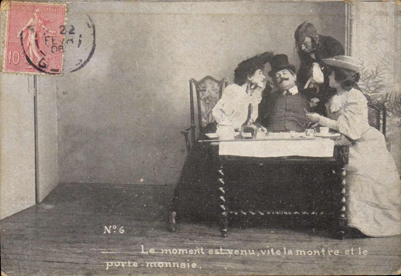 Scène de café — Le moment est venu, vite la montre et le porte-monnaie — N°6