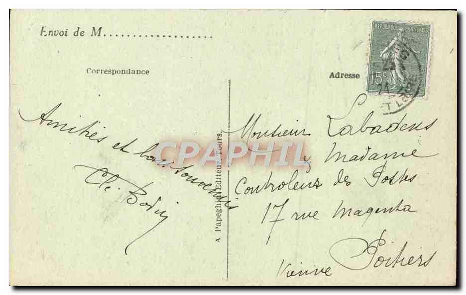 CPA Loches L'Hotel de Ville et la Porte Picoys — Rückseite