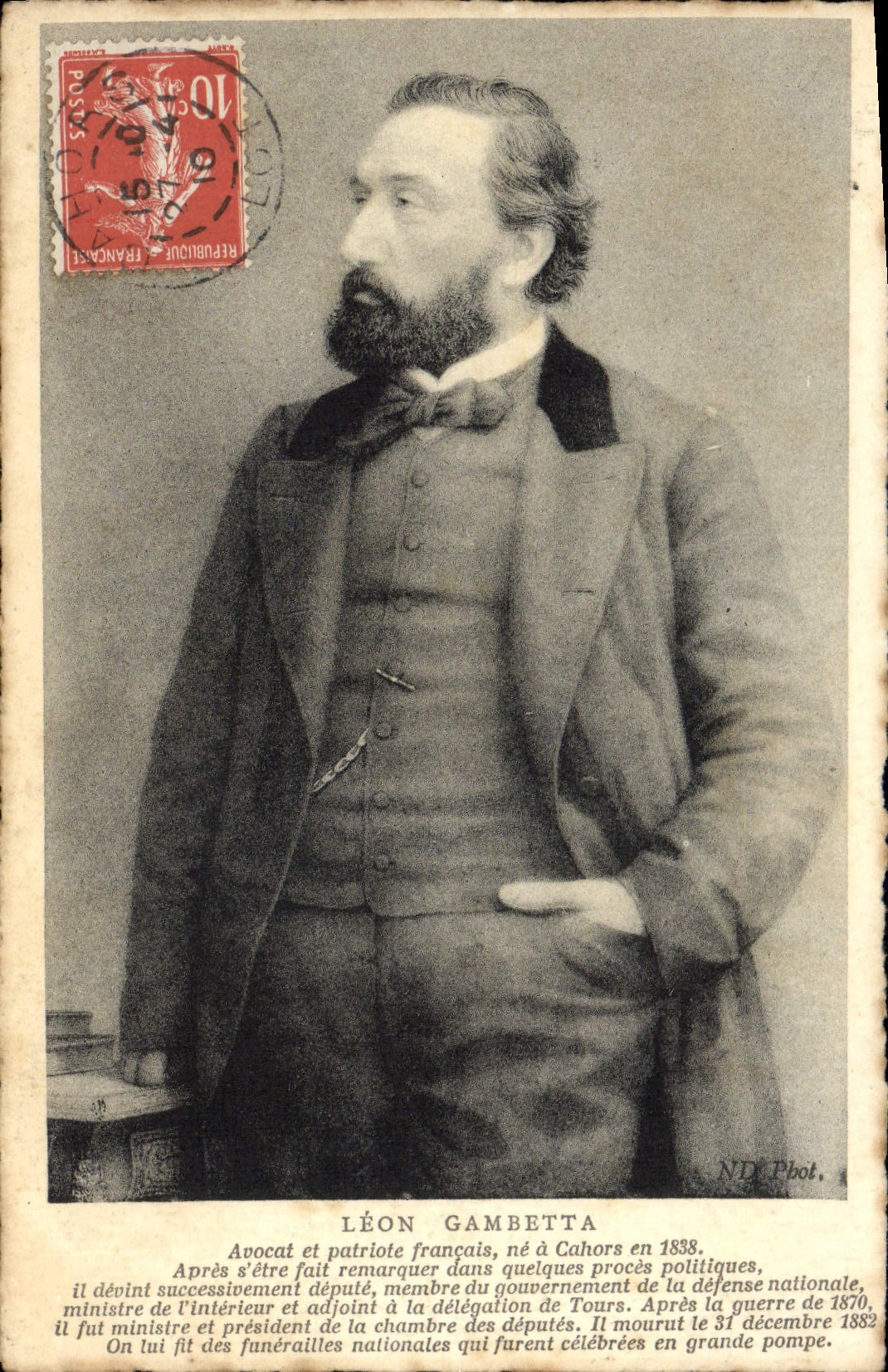 Léon Gambetta — Avocat et patriote français — ND Pbot.