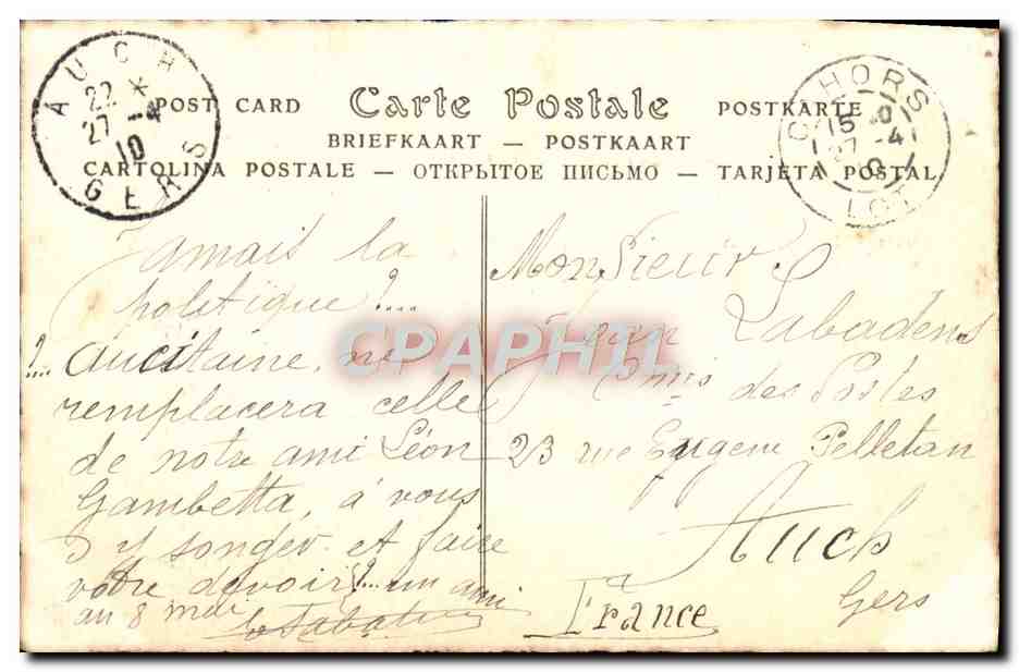 Léon Gambetta — Avocat et patriote français — ND Pbot. — Achterkant
